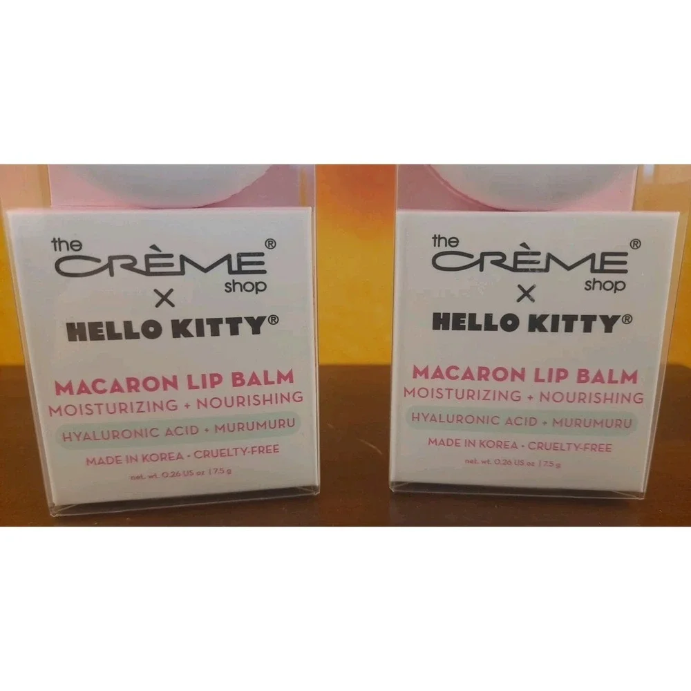 The Crème Shop x Sanrio HELLO KITTY MACARON LIP BALM Sweet Sprinkles Set Of‎ 2